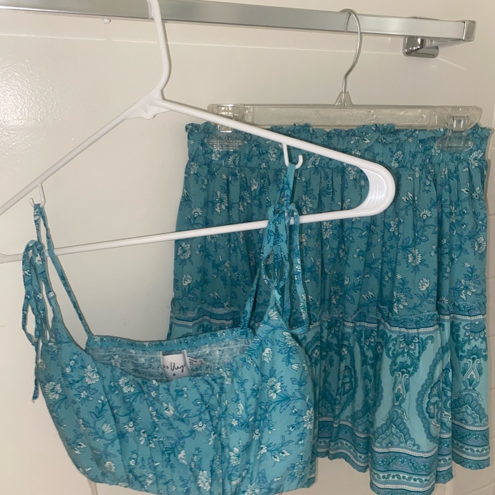 Princess Polly blue skirt set